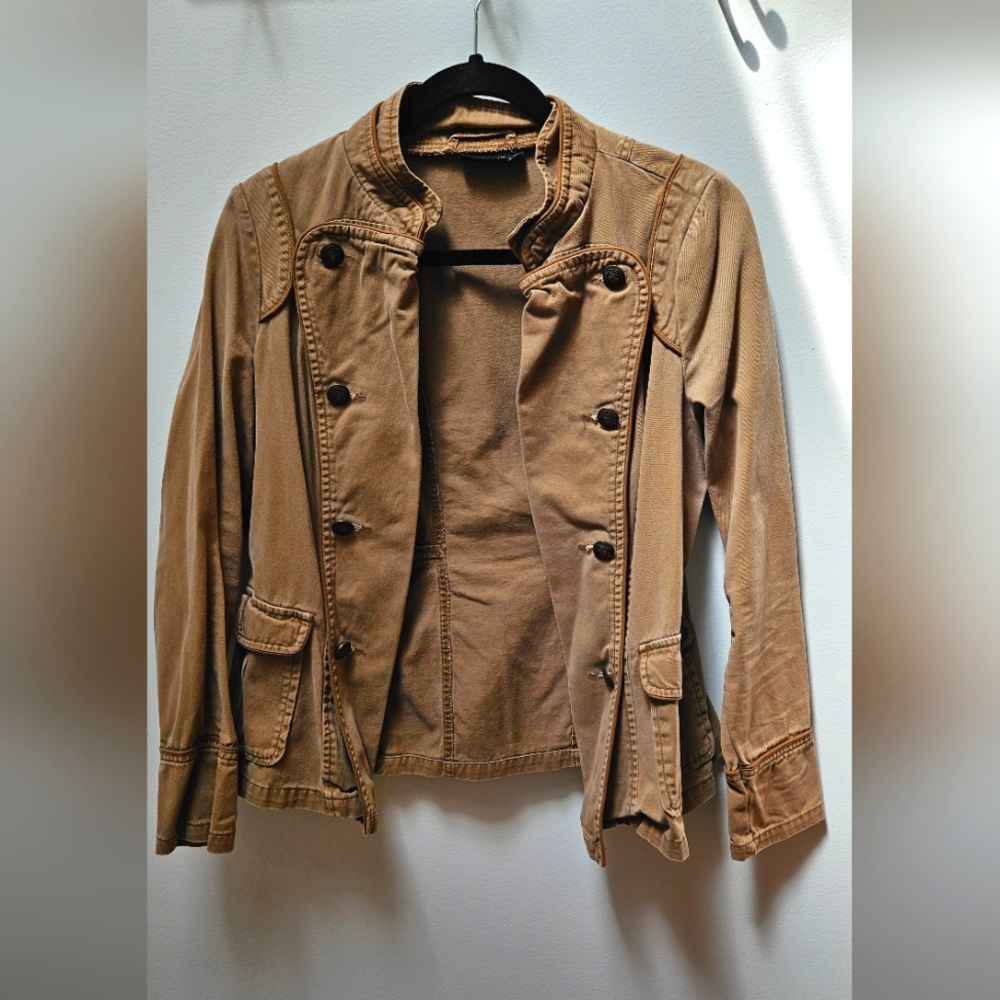 Tan Double-Breasted Jacket